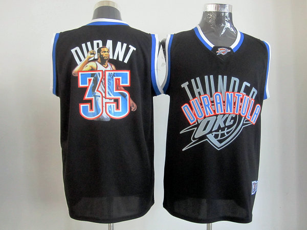 NBA Oklahoma City Thunder 35 Kevin Durant Notorious Fashion Black Jersey